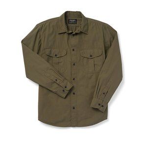 Filson Washed Feather Cloth Shirt XXL in Dusty Olive